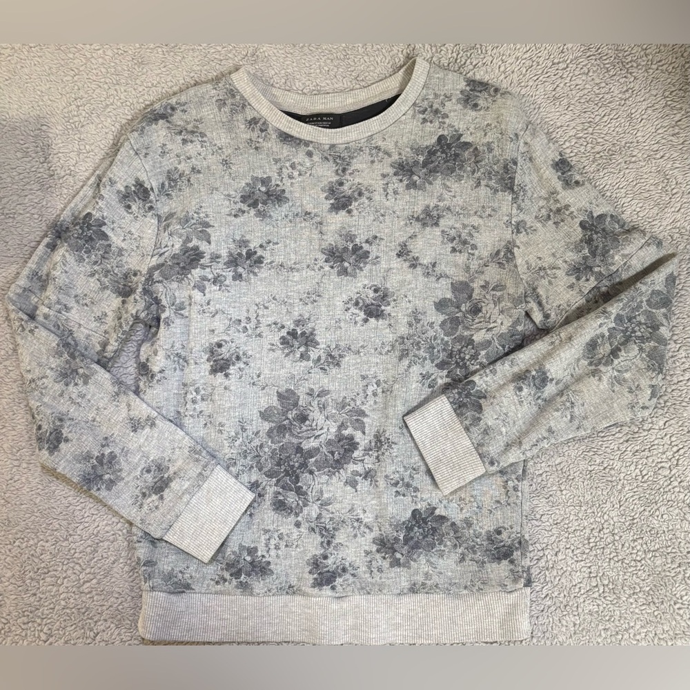 Floral Gray Sweater